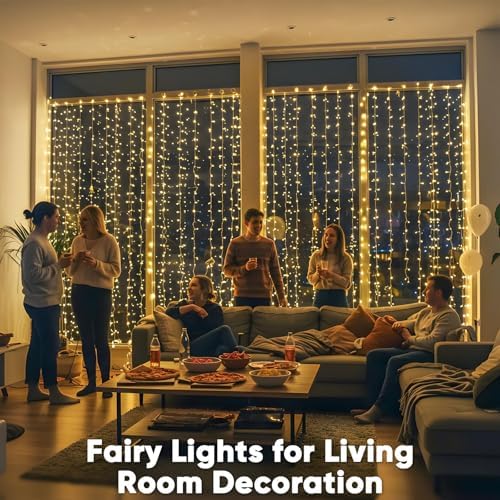 suddus 900 LED Christmas String Lights Outdoor, 9.8x29.5ft Curtain Lights Plug - Image 4