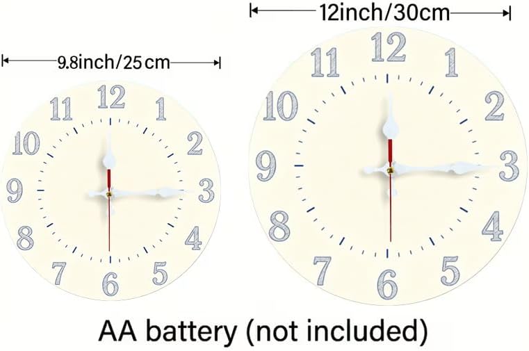 Minimal Sketch Numeral 2D Wall Clock Art Print, Silent Non-Ticking, 10 &12 Inch - Image 3