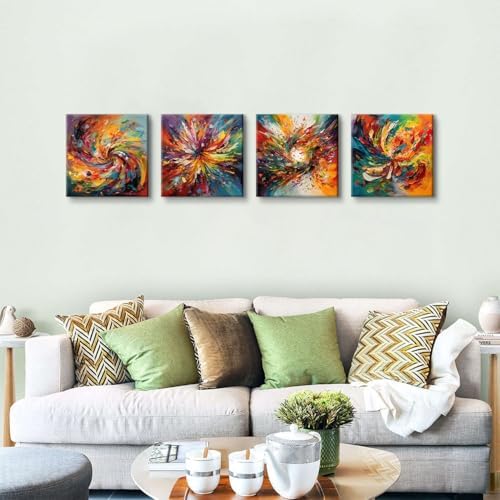 Colorful Abstract Wall Art Multi Color Graffiti Canvas Pictures Bedroom Wall - Image 2
