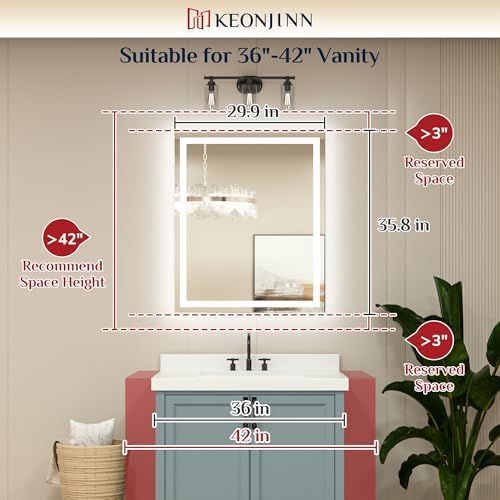 Keonjinn 30x36 Inch LED Bathroom Mirror - Image 6