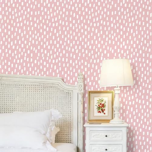 HAOKHOME Pink Wallpaper Peel and Stick Kids Girly Geometric - Image 4