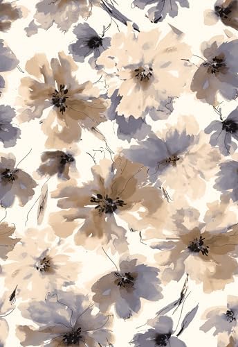 JiffDiff Purple Watercolor Floral Peel and Stick Wallpaper, 17.3" x 394" by wallpaper
