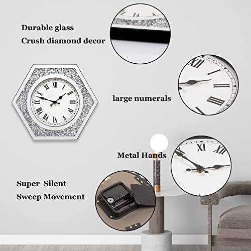 Large Crystal Crush Diamond Wall Clock - Image 6