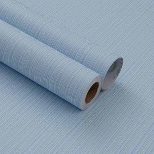 Light Blue Grasscloth Peel and Stick Wallpaper Linen 24"x394" - Image 2