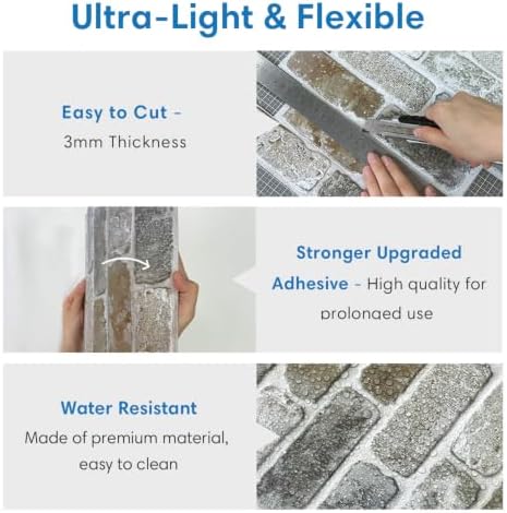 COMSTICKC 3D Faux Brick Wall Panels Peel and Stick - Image 4