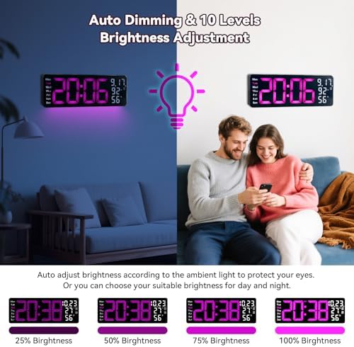 Digital Wall Clock Large Display, 17.3" Digital Clock - Image 5