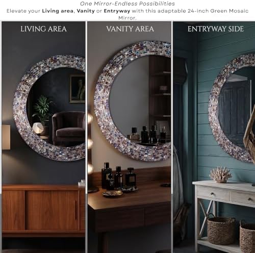 24 Inch Round Wall Mirror Handmade - Image 3
