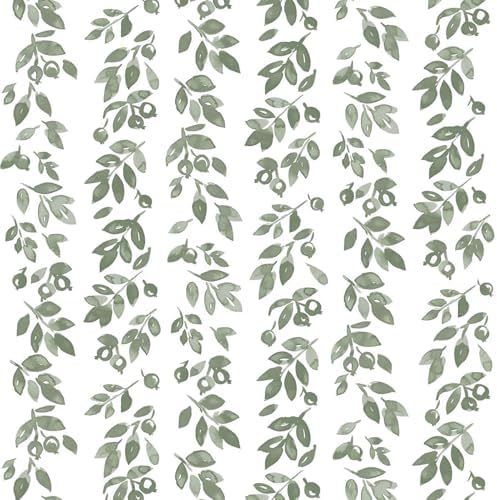 Heroad Green Wallpaper Vintage Peel and Stick Wallpaper Leaf Contact Paper by HeroadBrand