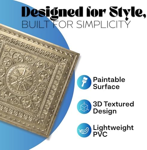 Art3d PVC Drop Ceiling Tiles 24x24 in, 48 Sq.Ft - Image 3