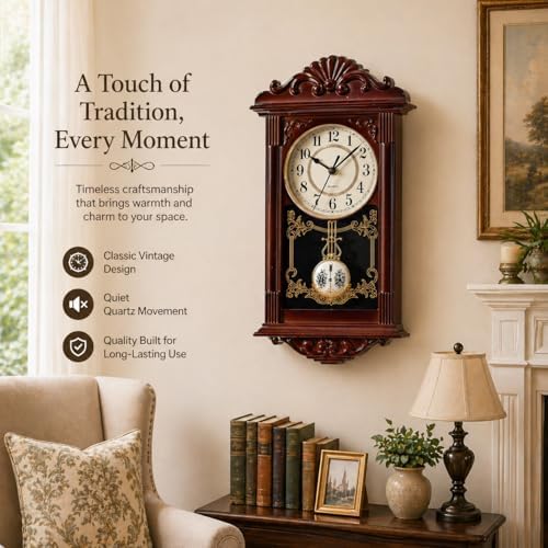 Clockswise Vintage Grandfather-Style Wall Clock - Image 4