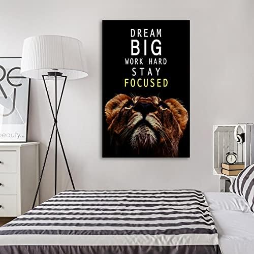 AMART SUN Dream Big and Work Hard • Motivational Print Canvas Wall Art • - Image 6