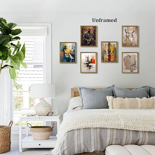 Modern Abstract Music Wall Art Set of 6, Unframed Canvas Posters Prints - Image 5