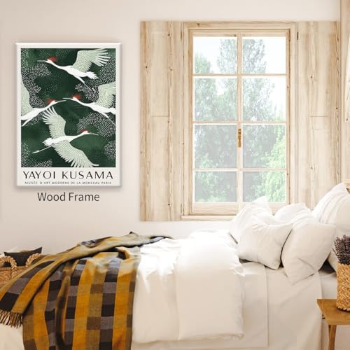 Framed Canvas Wall Art Japanese Flying Cranes Artwork 11x14in Vintage Bird - Image 6
