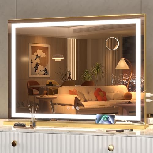 Hasipu Vanity Mirror with Lights, Lighted Makeup Mirror with Dimmable 3 Modes by Whatssuitableisthebest