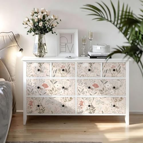 Froluya Wildflower Peel and Stick Wallpaper Neutral Floral Contact Paper - Image 4