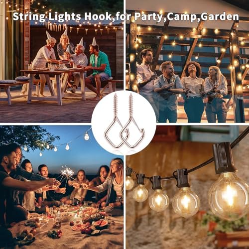 Outdoor Hooks for String Lights & Hanging Screw Hooks - Image 7