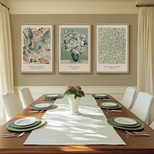 Large Framed Van Gogh Sage Green Canvas Wall Art - Image 5