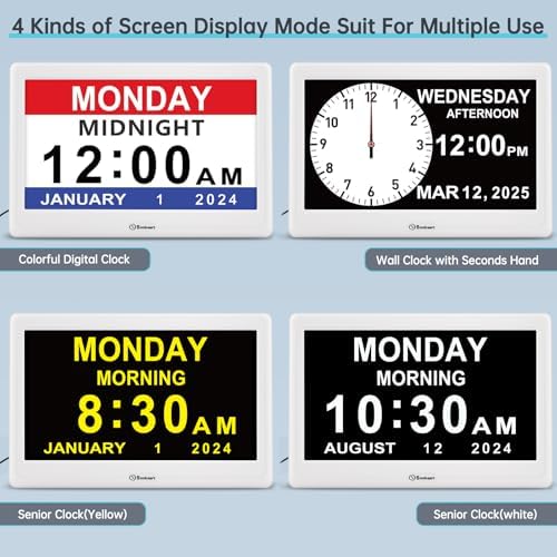 Soobest 12” Dementia Clocks for Seniors Extra Large, Digital Date Day Clock - Image 5