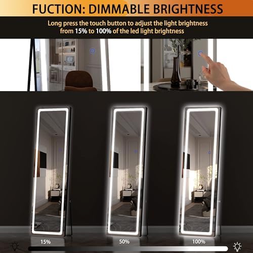 Hasipu Full Length Mirror with Lights, Full Body Dressing Standing, Hanging - Image 4