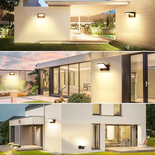 3 Pack Outdoor LED Wall Lights 40W 350°Rotation 3000K IP65 Waterproof - Image 6