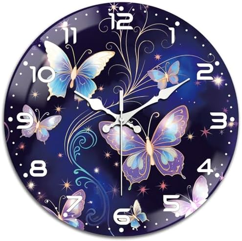 peacoblue Butterfly Wall Clocks Battery Operated by PEACOBLUE