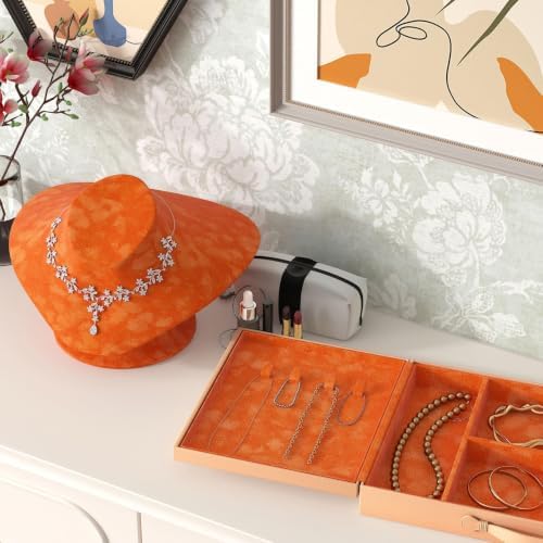 Stickyart Soft Orange Velvet Wallpaper Peel and Stick Felt Fabric Drawer Liner - Image 2