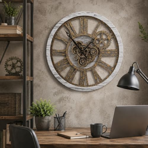 The B-Style Large Wall Clock 36 inch Grey White and Bronze - Image 5