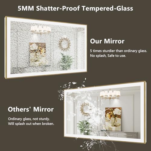 55x36 LED Bathroom Mirror with Lights - Image 7