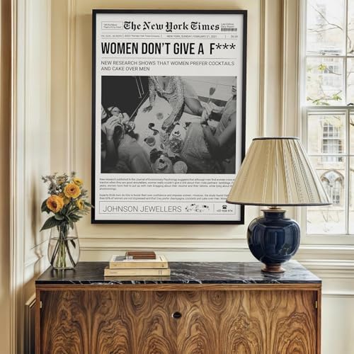 Vintage Black And White Wall Art 8x12in Black Framed Trendy Girly Newspaper - Image 6