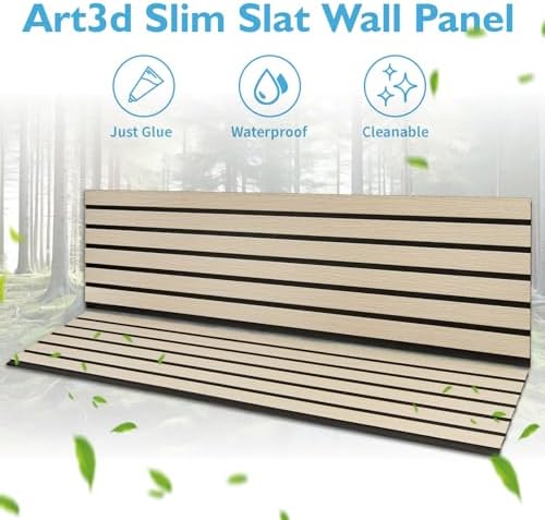 Art3d Six-Grid Design Slim Slat Wall Panels, 104 x 12 Inch - Image 5
