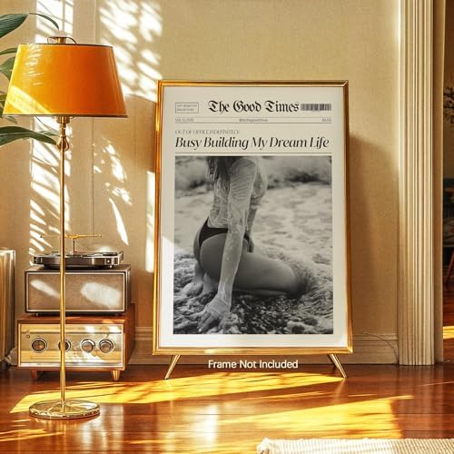 Funky Black And White Newspaper Canvas Wall Art 12x16in Unframed Trendy Hot - Image 2