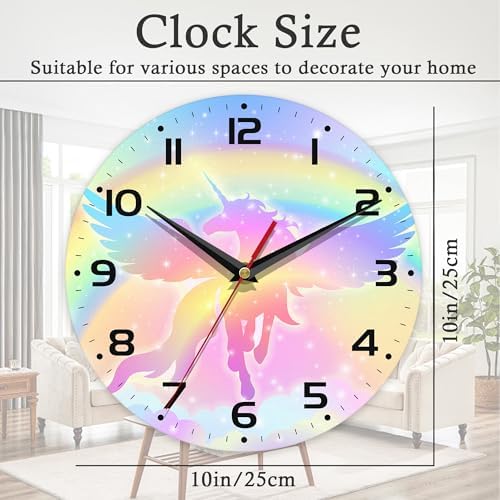 Wall Clock, 10 Inch Silent Non-Ticking Home Kitchen Decor, Battery Operated - Image 2