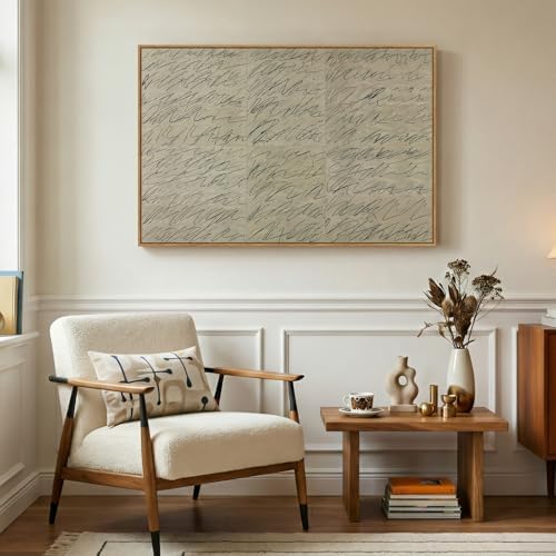 Framed Neutral Modern Beige Abstract Line Wall Art, 1 Piece 24x36 In - Image 2