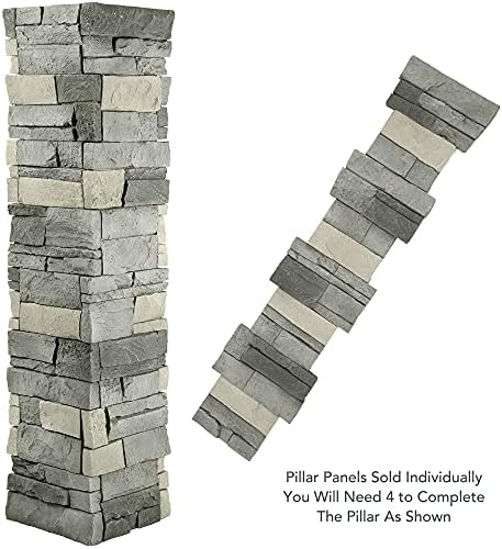 GenStone Faux Stacked Stone Peaked Pillar Cap 13.5" x 13.5" x 1.75" in Northern - Image 2