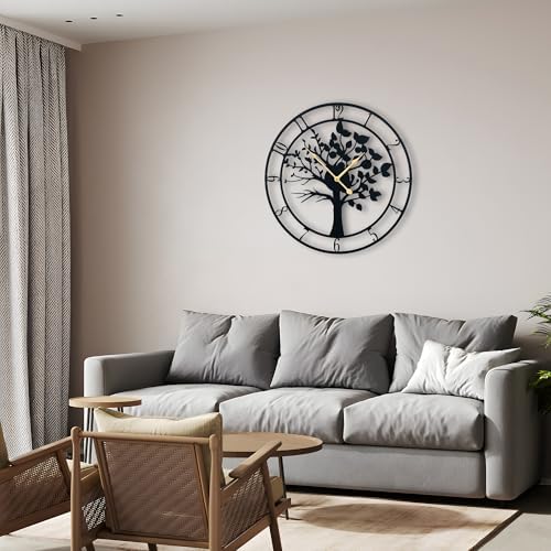 30 Inch Large Wall Clock Tree of Life Metal Silent Non Ticking - Image 6