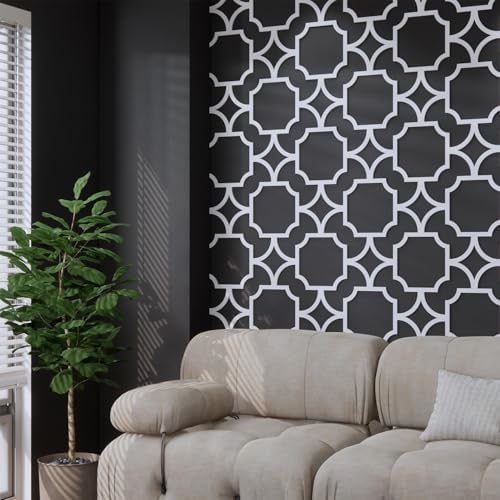 Decorative Modular Fretwork 3D Wall Panels, Star Lattice White by Unknown