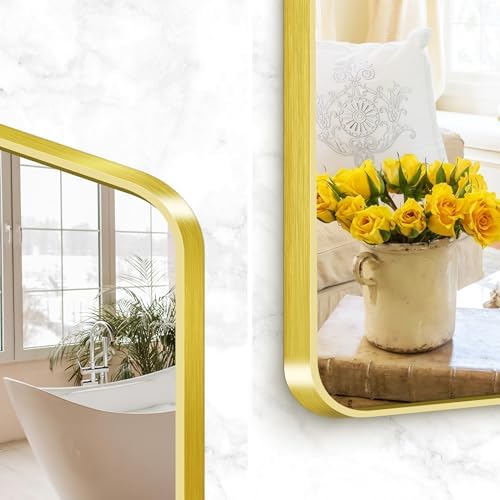 BONEWEI Gold Bathroom Mirror, 60x40 inch Wall Mirror - Image 5