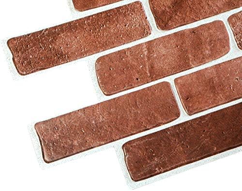 Dundee Deco PG7064 Vintage Brown Faux Brick, 3.4 ft x 1.6 ft, PVC 3D Wall Panel - Image 4