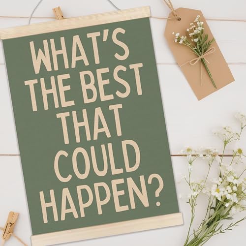 Welshower Boho Motivational Positive Poster Hanger Frame, What's the Best That - Image 2