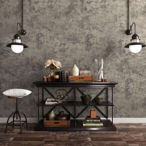 JSEVEM 31"×354" Light Brown Concrete Wallpaper Peel and Stick Industrial Beige - Image 3