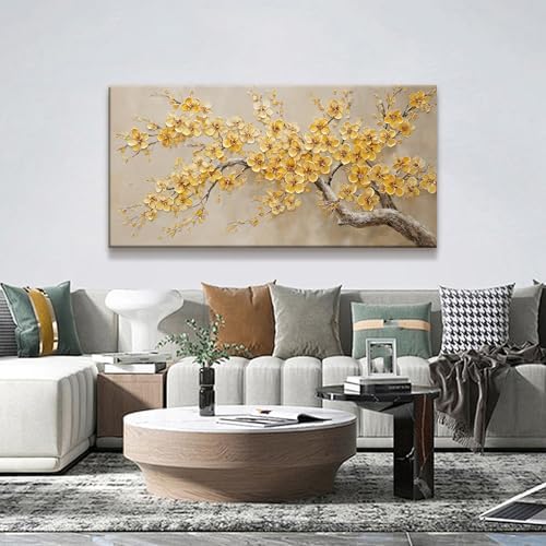 Modern Tree Of Life Wall Art Prints 24"x48" Yellow Wall Art - Image 6
