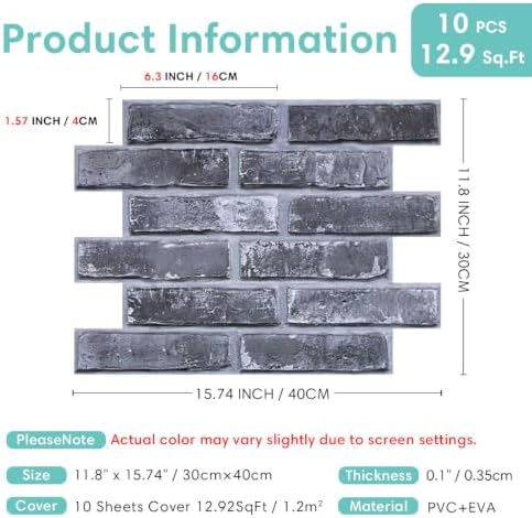 Commomy 3D Peel and Stick Faux Brick Wall Panels - Image 5