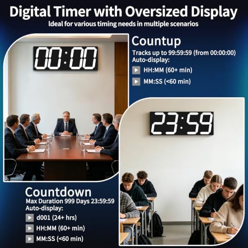CHKOSDA 18.7" Digital Wall Clock, 164ft Visibility - Image 5