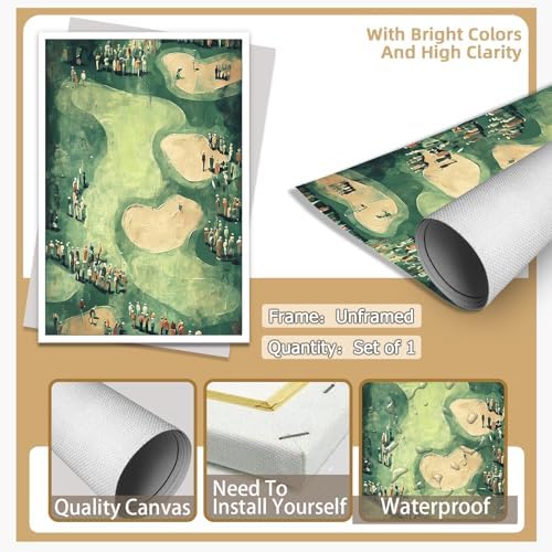 Vinatge Golf Wall Art Green Sports Posters Man Cave Room Decor Trendy Golf - Image 7