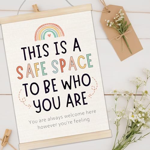 Welshower Boho Rainbow Classroom Safe Space Poster Hanger Frame, Calming Corner - Image 2
