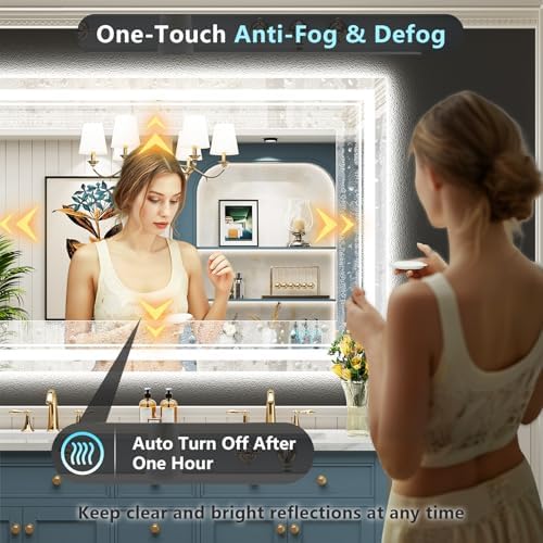 50x40 LED Bathroom Mirror, Backlit & Front Lit Lighted Mirror - Image 5