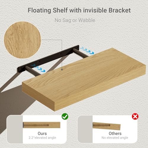 Vivelove Floating Shelves for Wall Mounted 16 inch Set of 2 - Image 4