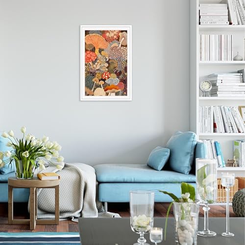 Abstract Mushroom Poster Vintage Japanese Fungi Canvas Wall Art Modern - Image 3