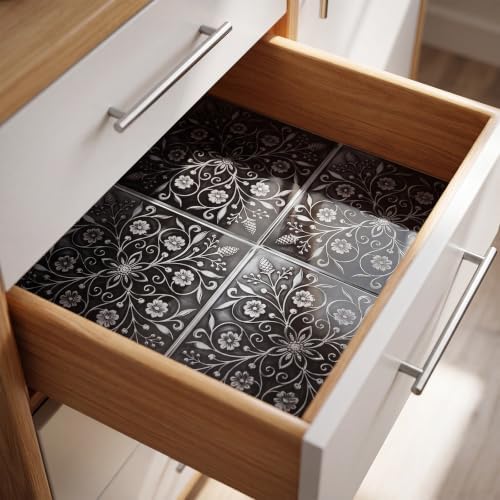36 Pack of 8 x 8" Wallpaper Tiles Peel and Stick in Silver Leaves Design - Image 6
