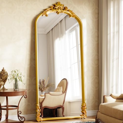 71"x32" Vintage Gold Arched Full Length Mirror - Image 7